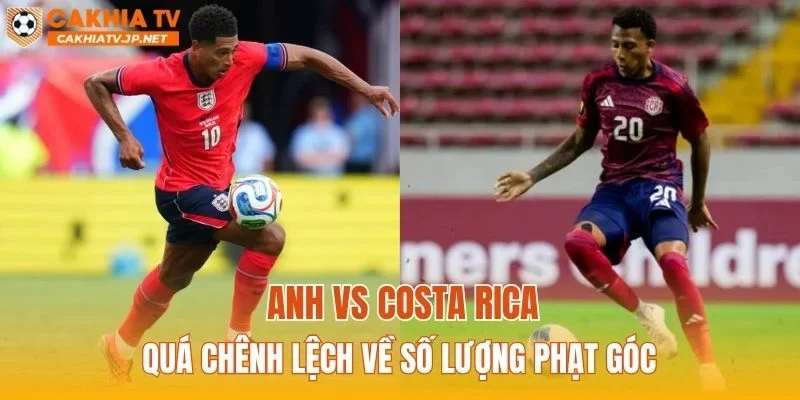 Anh vs Costa Rica quá chênh lệch về số lượng phạt góc