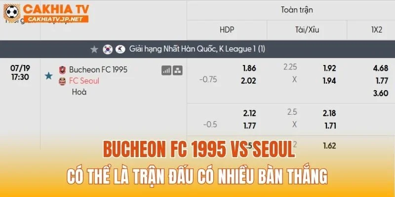 Bucheon FC 1995 vs Seoul có thể là trận đấu có nhiều bàn thắng