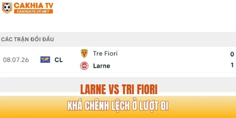 Larne vs Tri Fiori khá chênh lệch ở lượt đi